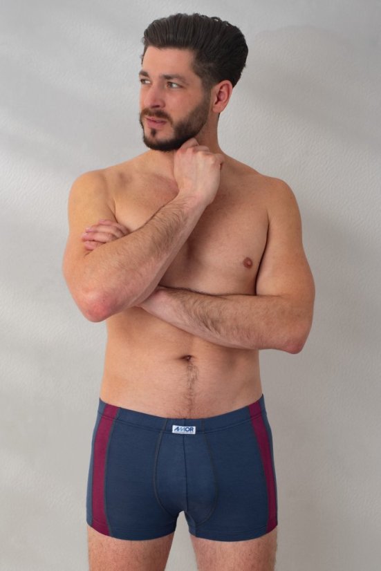 Boxerky Miguel - Veľkosť: M, Farba: Modrosivo-Bordová