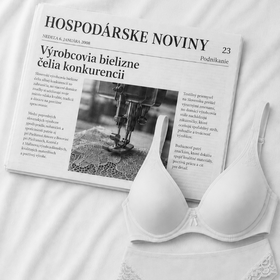 Hospodárske noviny z roku 2008 a bielizeň značky Amore