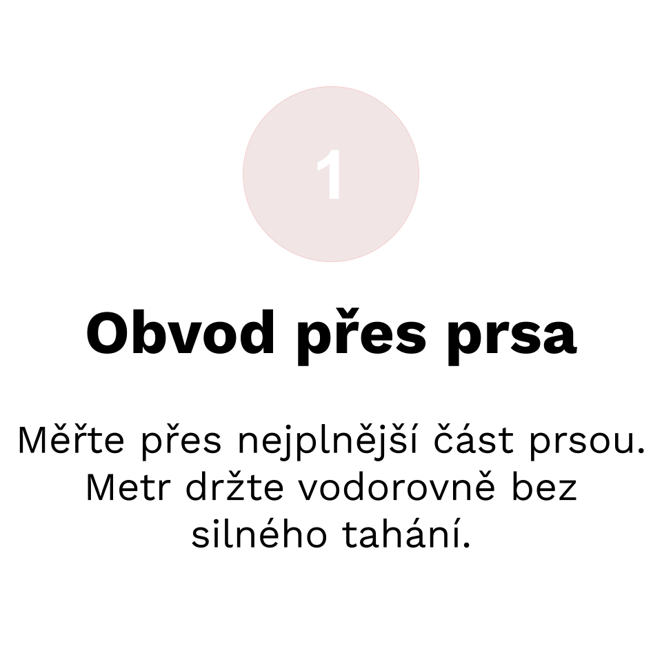 Obvod přes prsa – pokyny k měření velikosti košíčku